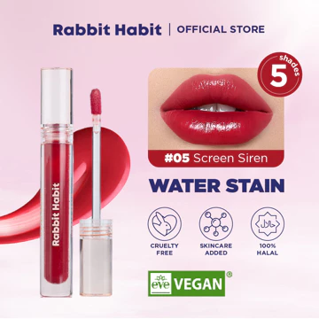 Rabbit Habit Lip Tint Water Stain Long Lasting Hydrating Lip Gloss Tahan Lama Dan EVE Vegan