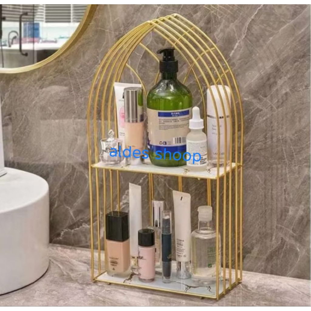 Jual rak make up model sangkar dua tingkat rak sekincer rak serbaguna ...