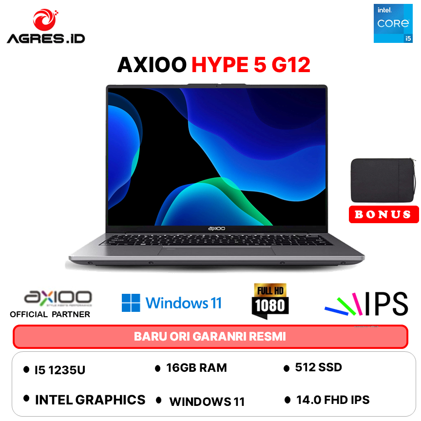 Jual AXIOO HYPE 5 G12 I5 1235 16GB 512GB W11+OFFICE PERMANEN 14.0FHD ...