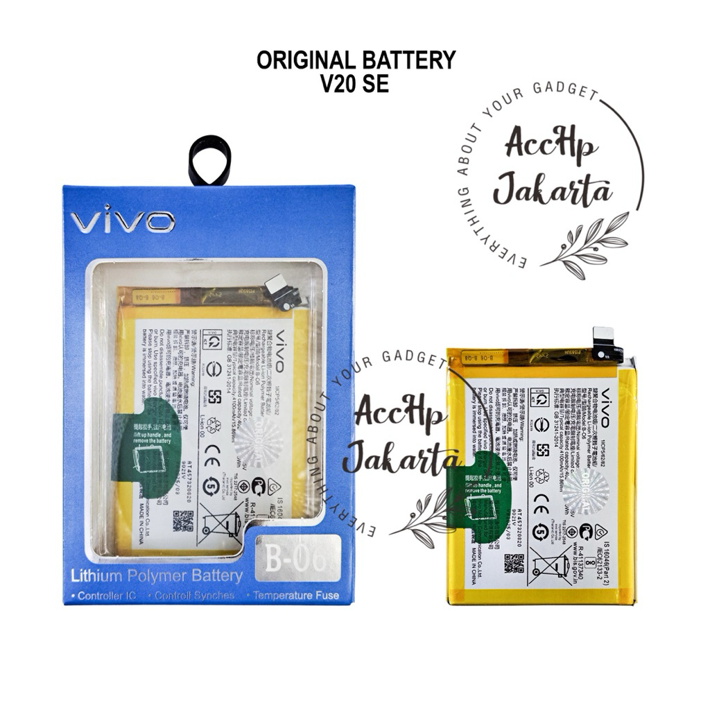 Baterai Batre Vivo V20 SE B-06 Batrei Batu V20 SE B06 B 06 Battery Original  100% Distributor