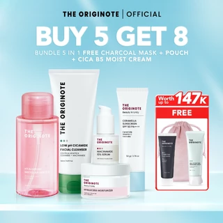 The Originote Special Bundle 5in1 | Skincare Set Micellar Water Facial Wash Moisturizer Sunscreen Serum Paket Perawatan Wajah Lengkap Glowing Acne Brightening Anti Aging Exfoliating Barrier Skin Care Routine Bundle