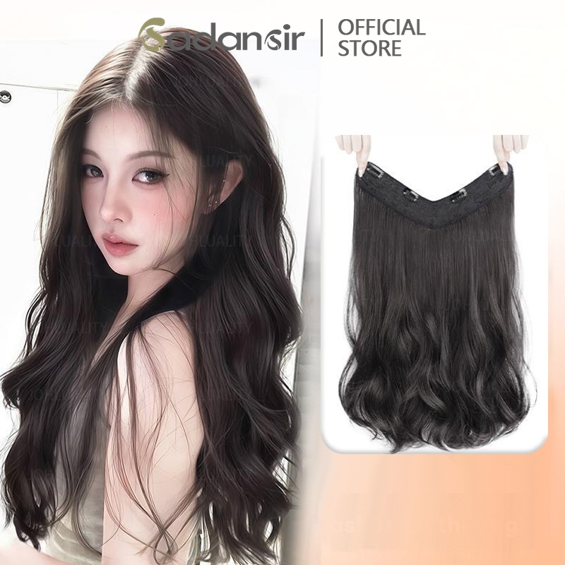 Jual Sadansir Wig Rambut Lurus Panjang Hairclip Wig Lima Jepit Satu ...