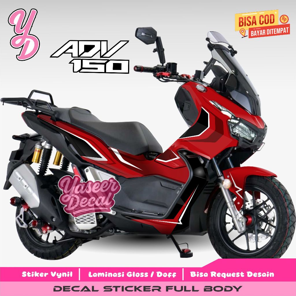 Jual DECAL ADV 150 FULL BODY CUSTOM STICKER HONDA ADV 150 DESAIN SIMPLE ...