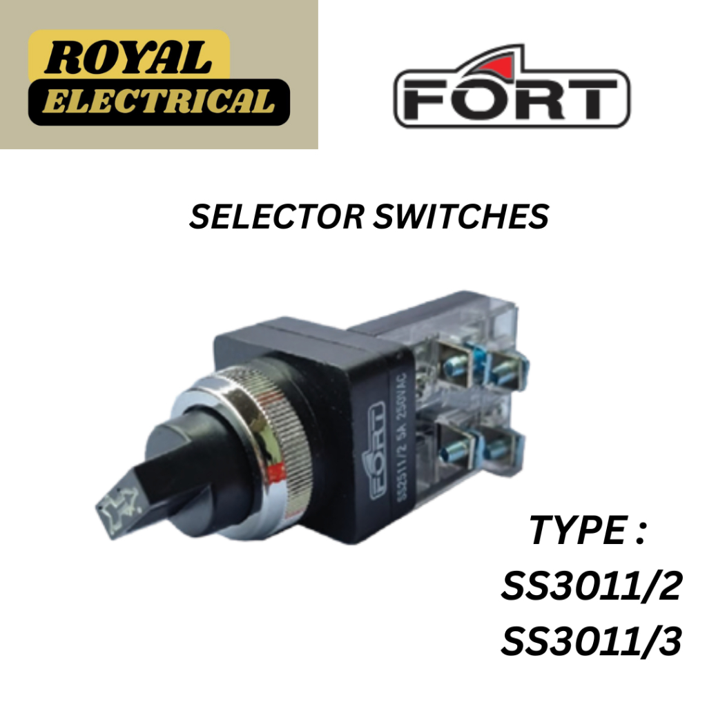 Jual FORT SELECTOR SWITCHES / 30MM / 1NO 1NC/ BLACK - Type SS3011/2 ...