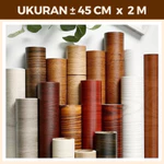 Wallsticker Kayu Wallpaper Dinding Kayu Cokelat Pekat Wallpaper Dinding Lemari Tangga Ukuran 45 cm x 2 m