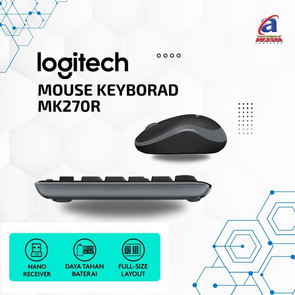 Jual Logitech MK270R Wireless Combo – Keyboard Full Size + Mouse, Awet ...