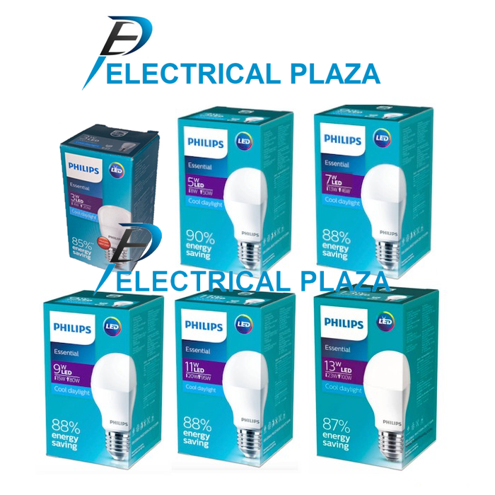 Jual Philips LED Essential Bulb 3W 5W 7W 9W 11W 13W 15W Putih Lampu Ess ...