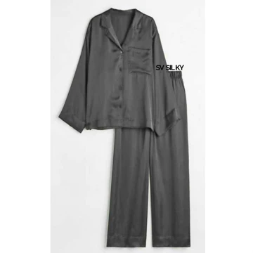 SV Silky Piyama Satin Baju Tidur Wanita Dewasa Lengan Panjang Celana Panjang Wanita Satin