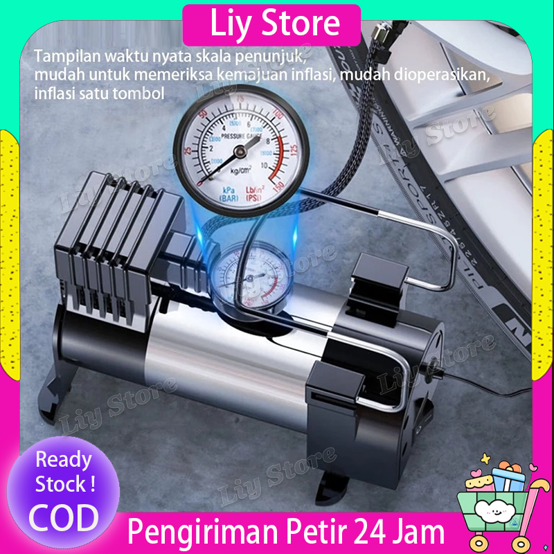 Jual Pompa Angin Mini Compressor Listrik Dc 12V Cet Heavy Duty150 Psi ...