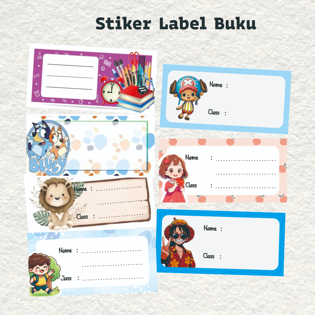 Jual Sticker Label Nama Buku Pelajaran Karakter untuk Buku Pelajaran ...
