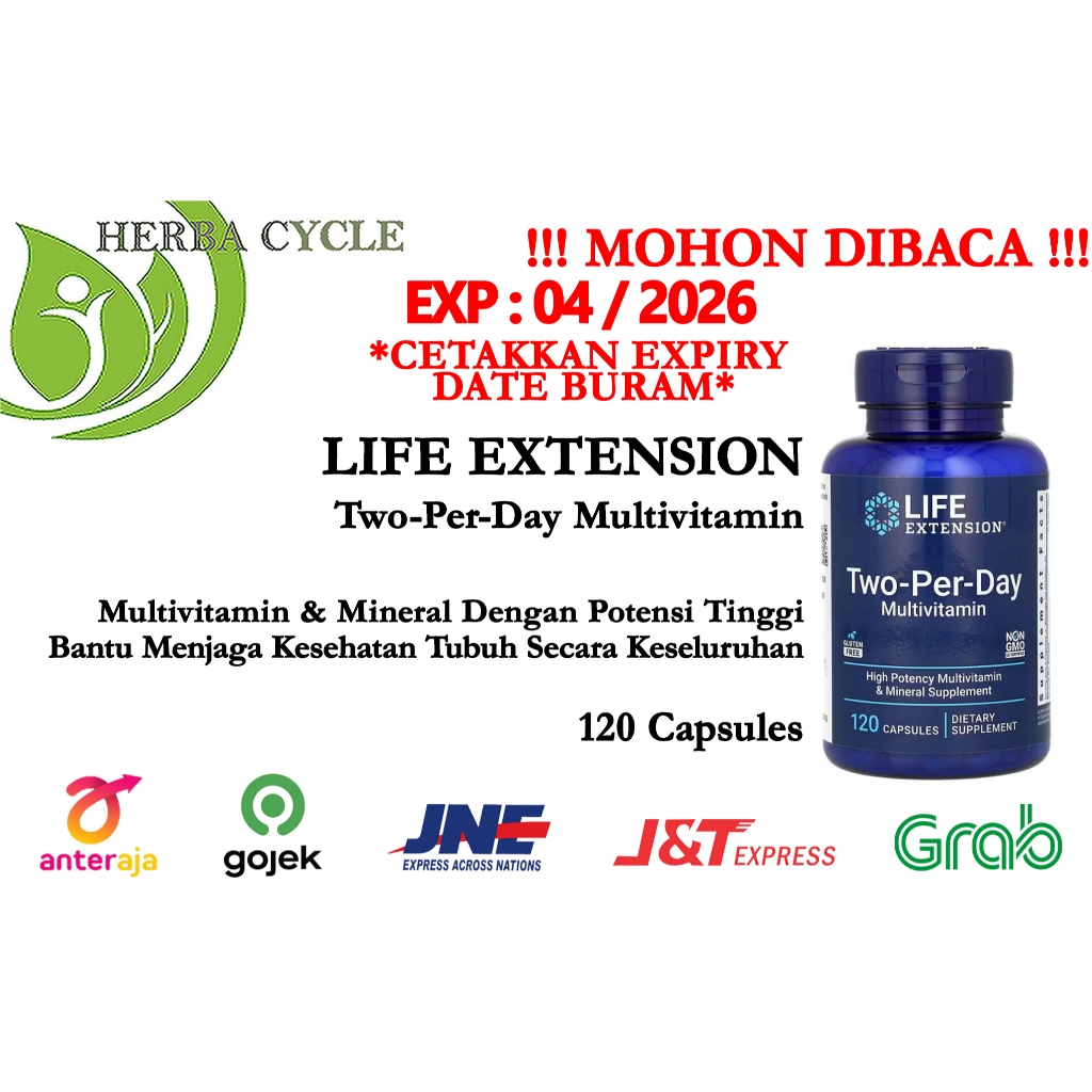 Jual Life Extension Multi Vitamin Two Per Day 120 Caps Ori USA MultiVit ...