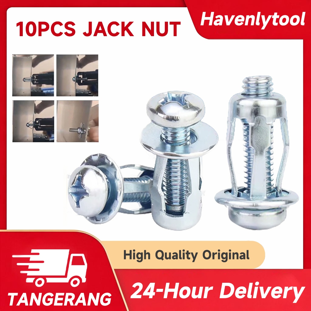 Jual Havenlytool 10 PCS Jack Nut Metal / Rivet Plat Metal Mur Baut Drat ...