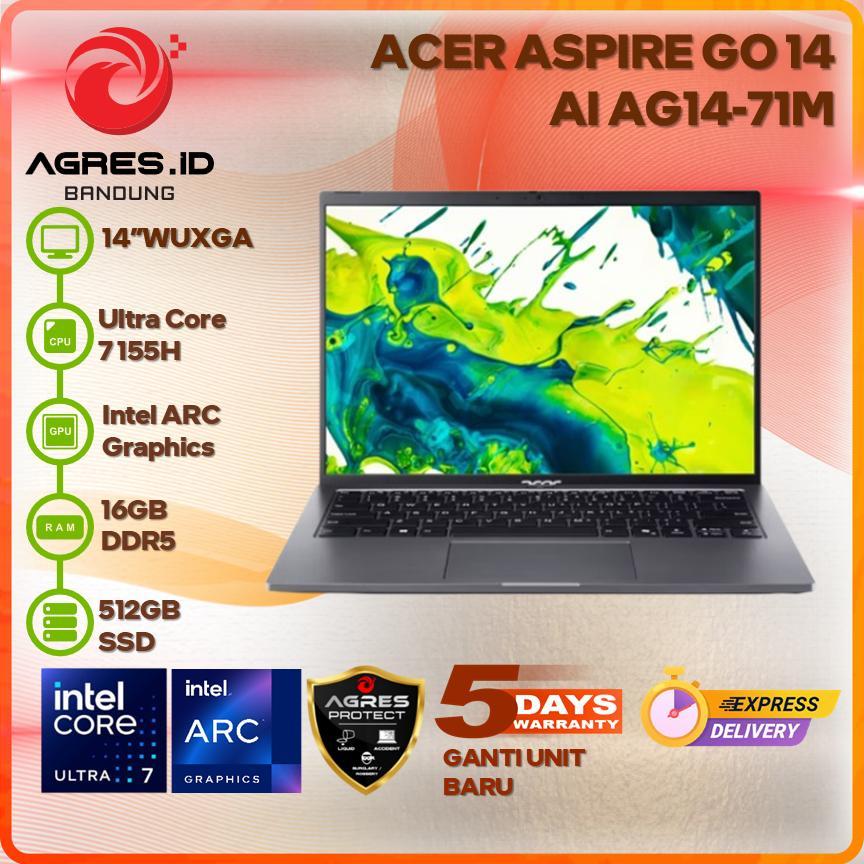 Jual ACER ASPIRE GO 14 AI AG14-71M CORE ULTRA 7 155H 16GB 512GB 14 ...