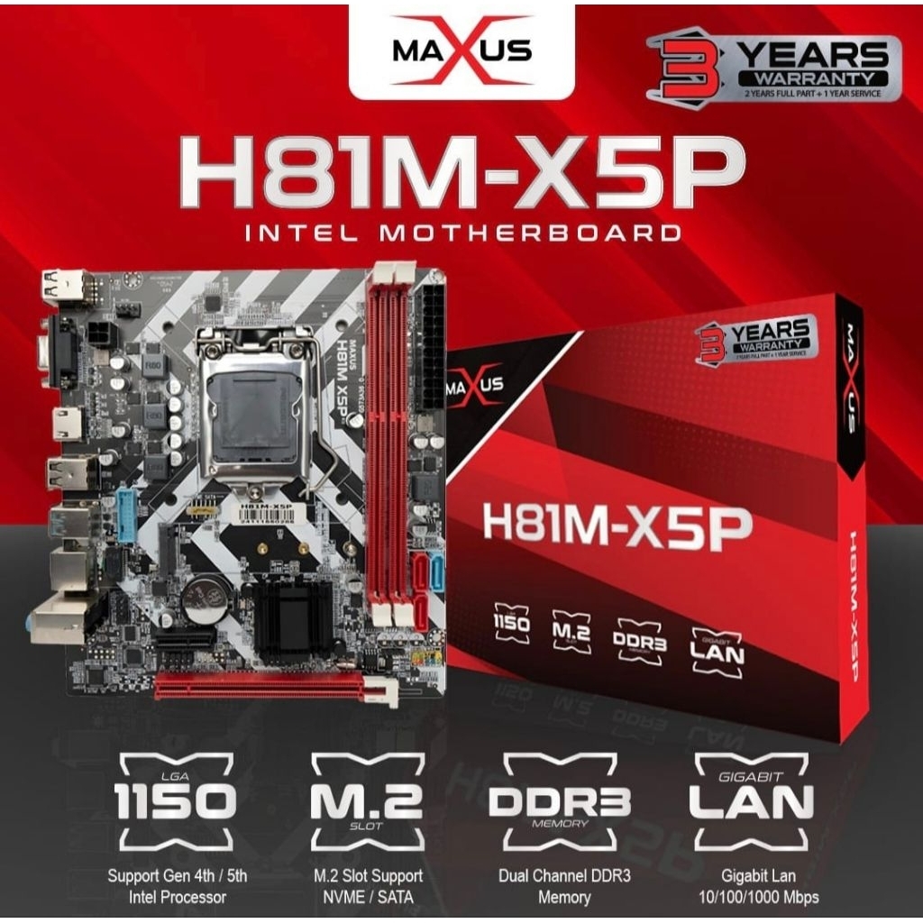 Jual Motherboard MAXUS H81 DDR3 LGA 1150 NVME Slot | Shopee Indonesia