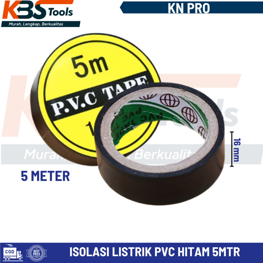 Jual Isolasi Listrik PVC Tahan Panas 16 x 5 MTR - Solasi Listrik 5M PVC ...
