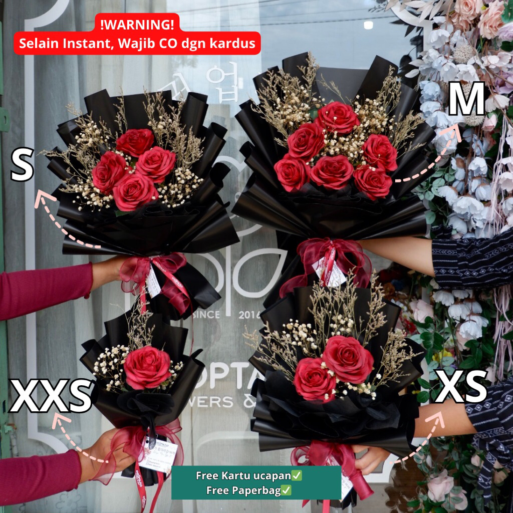 Jual Buket Bunga Kode "ROSE IN BLACK" | Shopee Indonesia