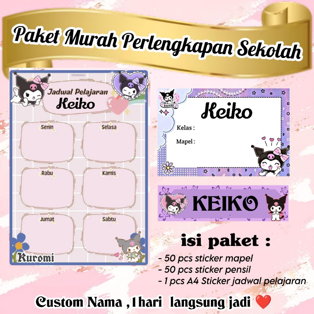  Foto zu Jual (ISI 101 PCS) PAKET MURAH PERLENGKAPAN SEKOLAH 50 PCS STICKER BUKU 