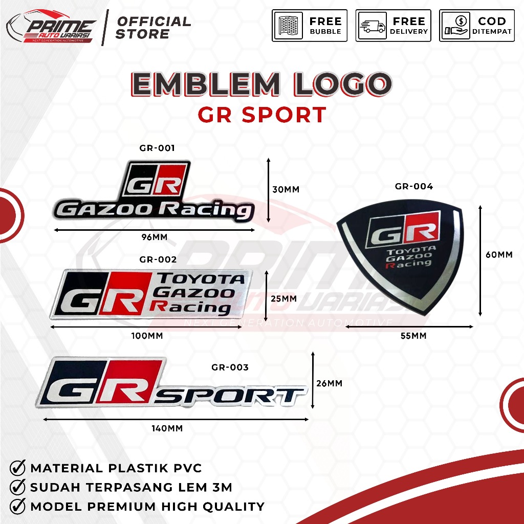 Jual Emblem Toyota GR SPORT GR Logo Emblem GR Racing | Shopee Indonesia