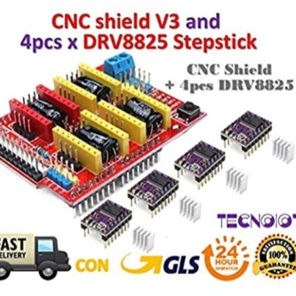 Jual 3d printer CNC Shield V3.0 + driver DRV8825 Arduino Uno R3 - Warna ...