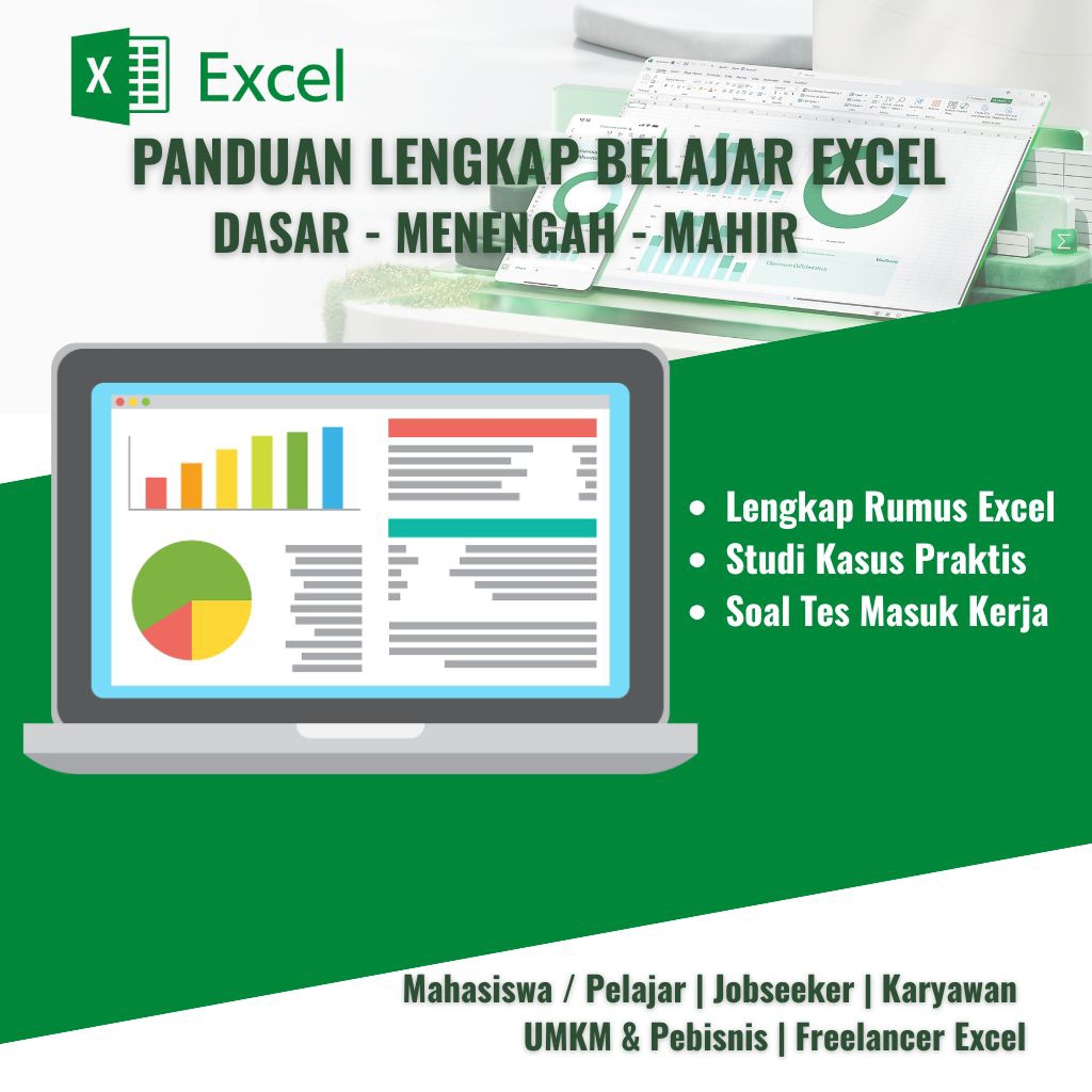 Jual Panduan Lengkap Belajar Excel | Rumus Excel Dasar – Mahir + Soal ...