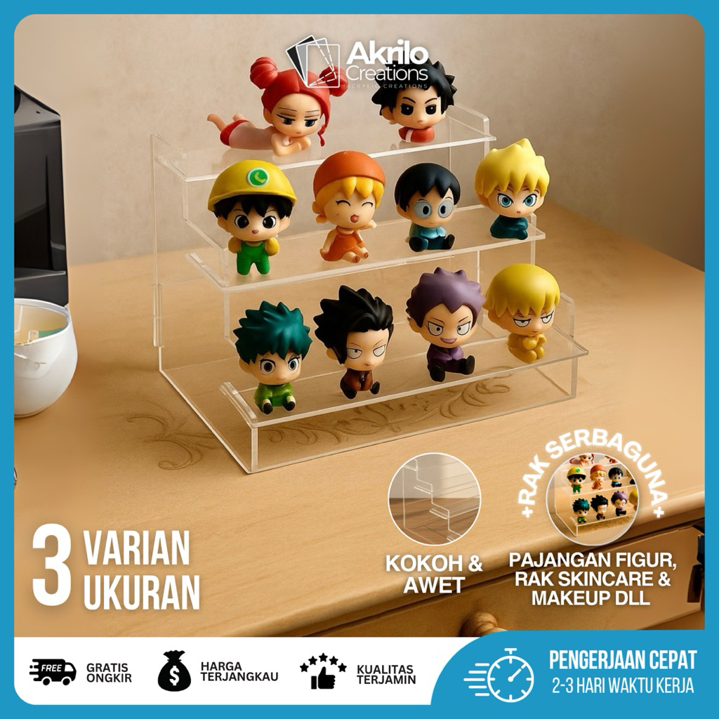 Jual Rak Display Acrylic 3 4 5 Tingkat Bening Rak Susun Akrilik Untuk ...