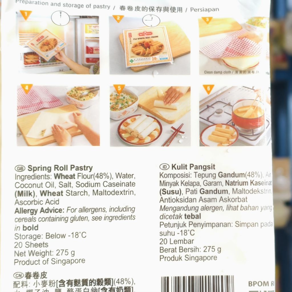 Jual Spring Home Spring Roll Pastry Isi 20 270Gr / Kulit Lumpia Spring ...