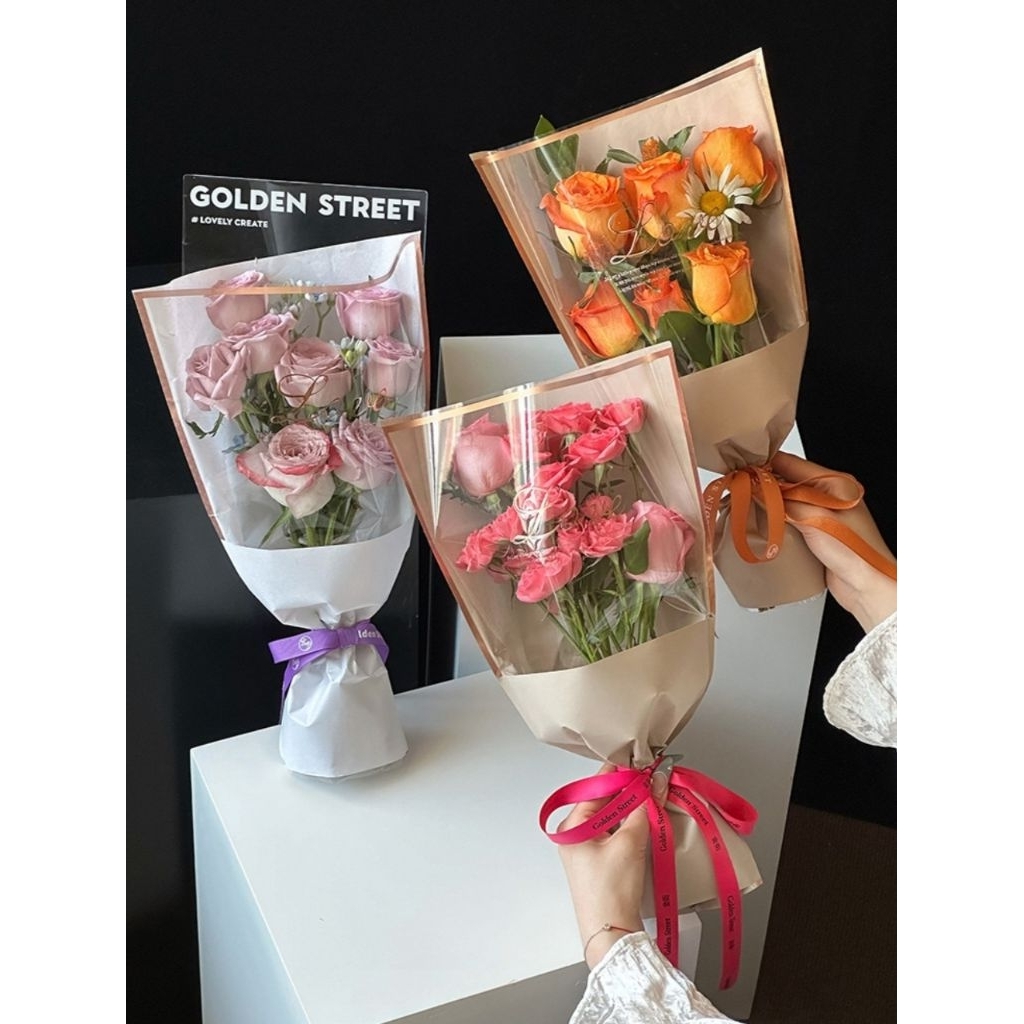 Jual flower wrapping / love flower wrapping / single rose wrapping ...