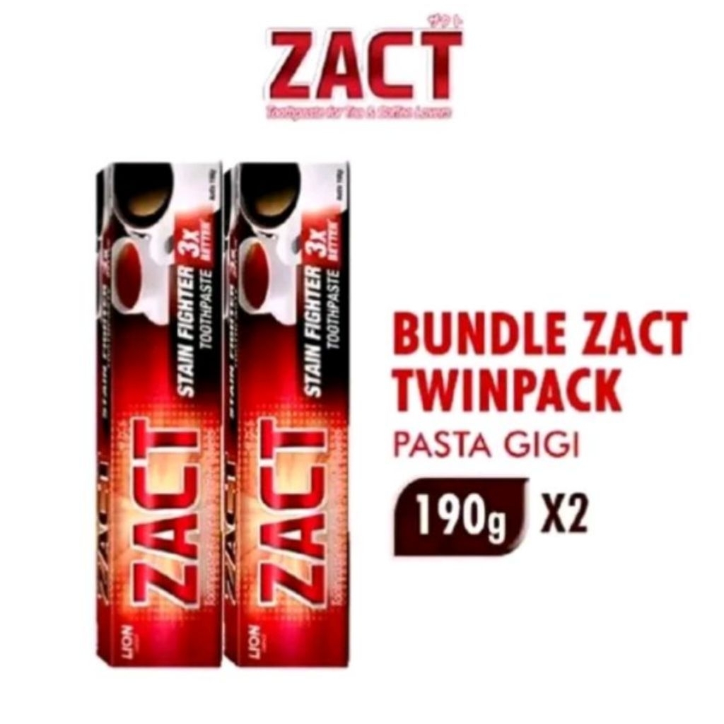 Jual 2 PCS ZACT STAIN FIGHTER TOOTHPASTE PASTA GIGI FOR TEA & COFFEE ...