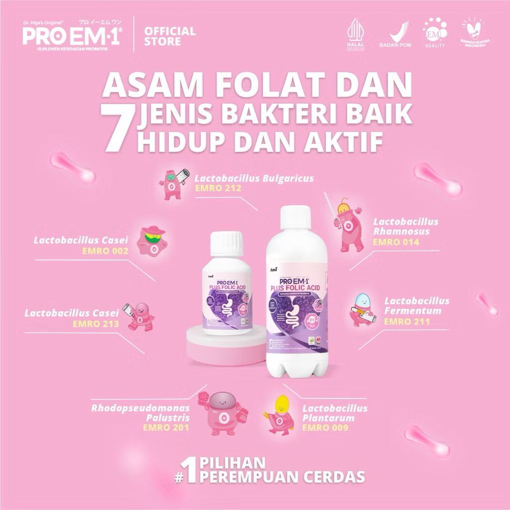 Jual Pro EM 1 probiotic / probiotics supplement with folic acid - proem ...