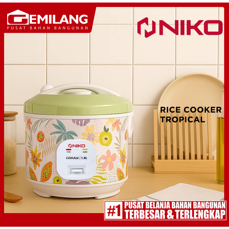 Jual NIKO RICE COOKER GOHAN CULTURE & TROPICAL 1.8ltr | Shopee Indonesia