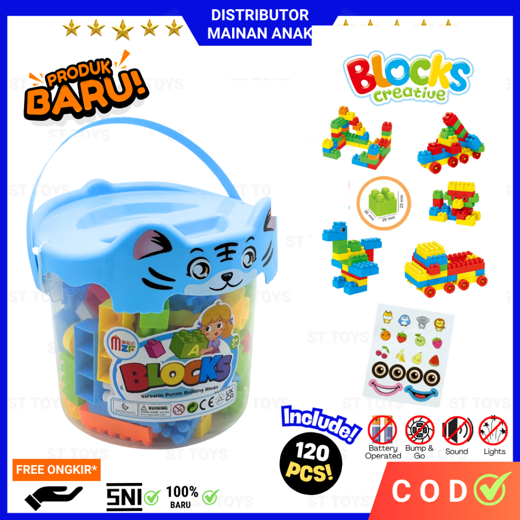 Jual Mainan Building Block Puzzle Anak Edukasi | Susun Balok Bentuk ...