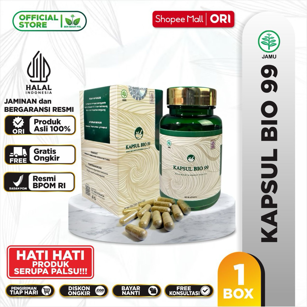 Jual KAPSUL AJAIB BIO 99 ORIGINAL BPOM / Herbal - Isi 60 Kapsul ...