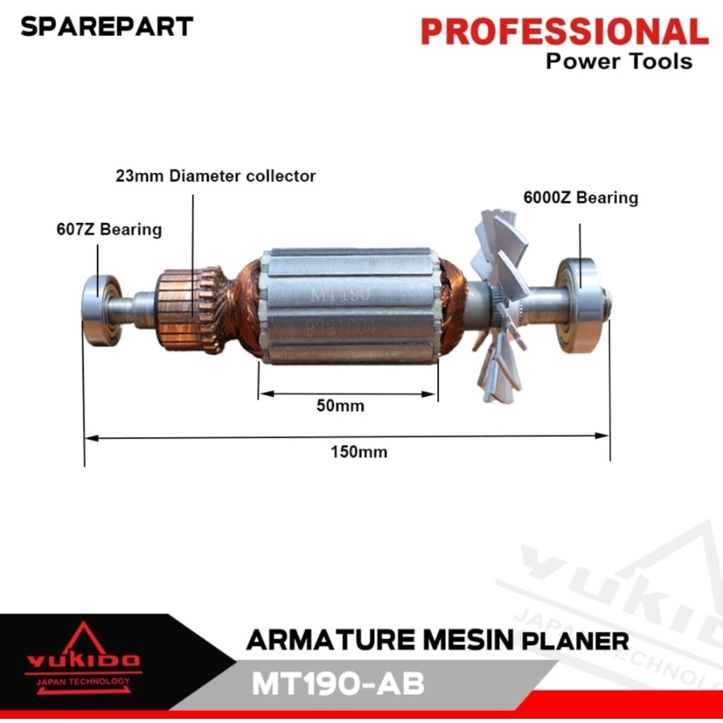 Jual PROMO!!! Sparepart Armature Planer Maktec MT190 / MT191 / Angker ...