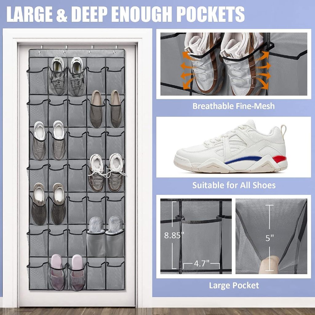 Jual COD 24 Grid Rak Organizer Sepatu Gantung Tahan Air Shoes Rack ...