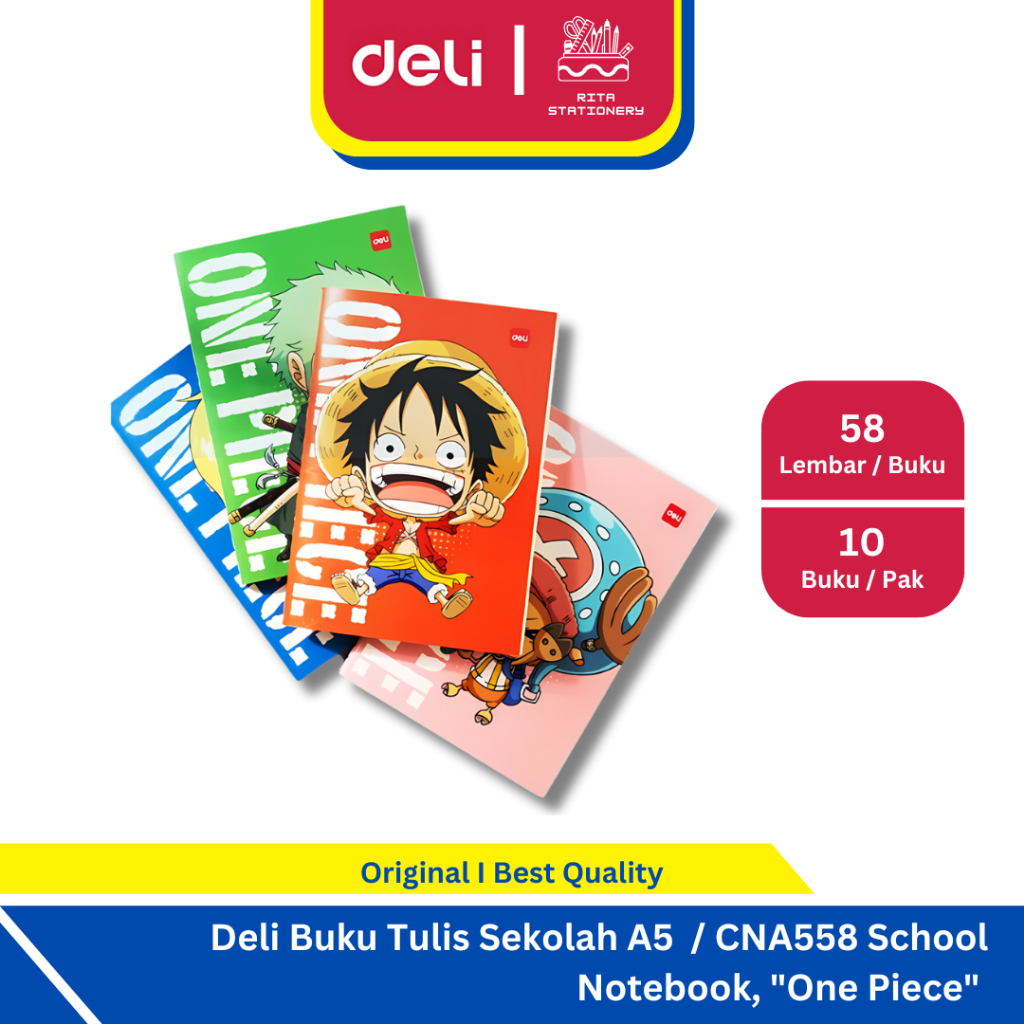 Jual Deli Buku Tulis Sekolah 58 Lembar Ukuran Kuarto A5 / CNA558 School ...