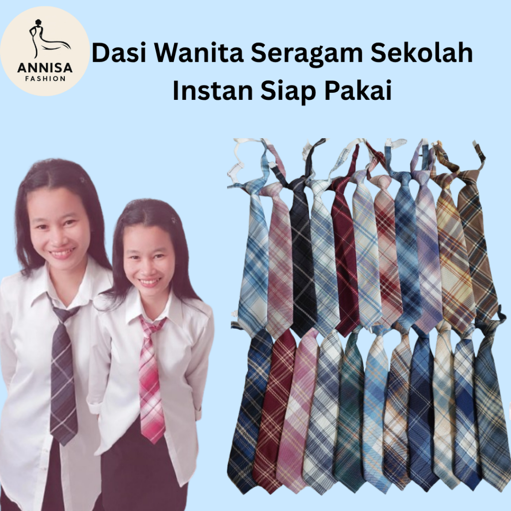 Dasi Wanita Seragam Instan Anti-Ikatan Lucu