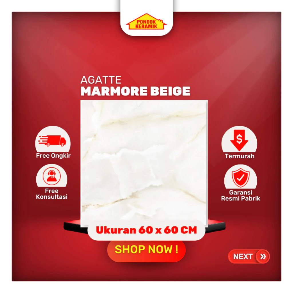 KERAMIK LANTAI AGATTE 60X60 MARMORE BEIGE