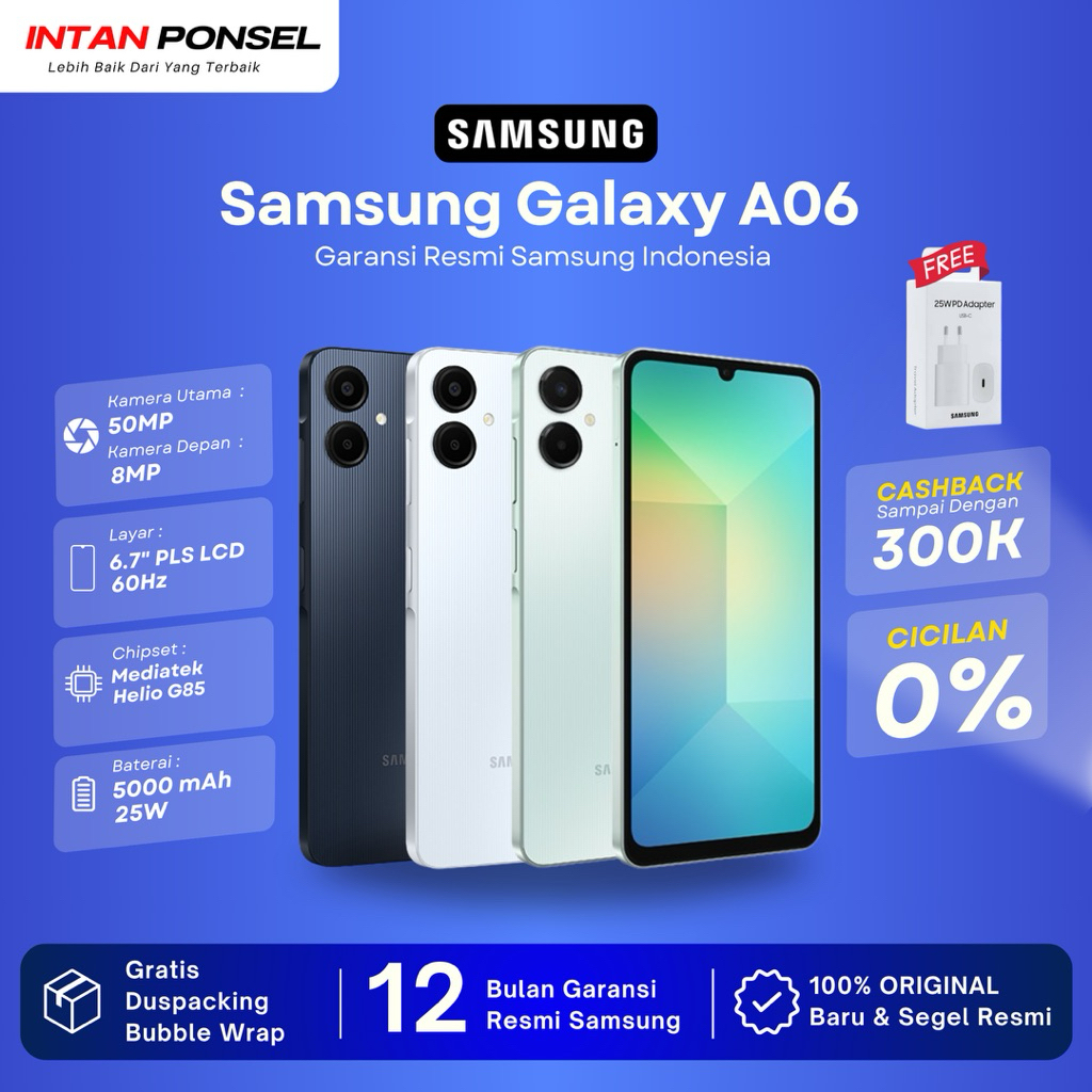 Jual Samsung Galaxy A06 4/64GB 4/128GB 6/128GB Garansi Resmi Samsung
