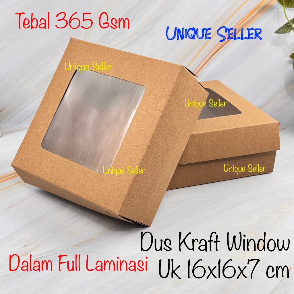 Jual Dus Box Kotak Nasi R6 KRAFT 16x16x7 Jendela FULL Laminasi 350 Gram ...