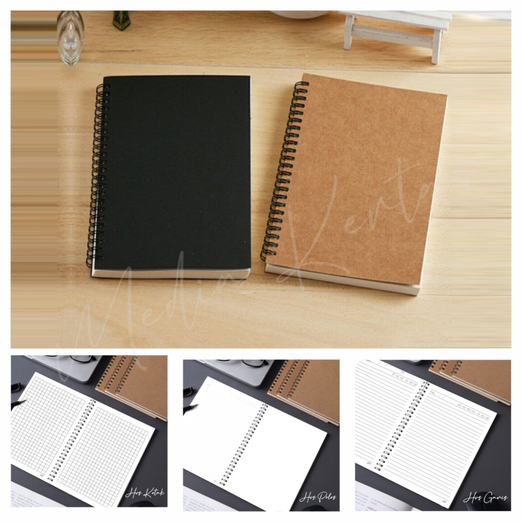 Jual Notebook A5 Buku Catatan Garis Craft Vintage Kotak Titik Buku ...