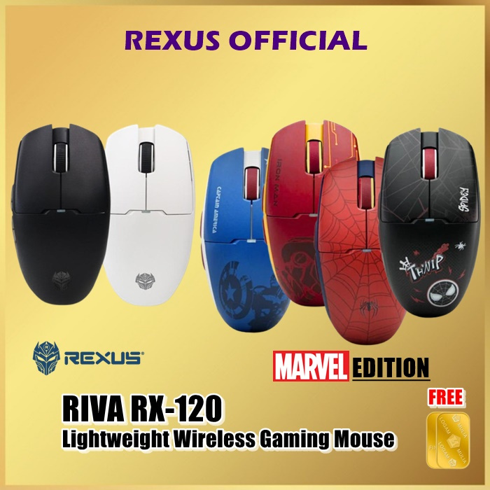 Jual Rexus Riva RX-120 Wireless Gaming Mouse Lightweight Triple ...