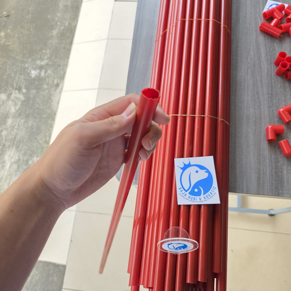 Jual PIPA MERAH AQUARIUM WARNA MERAH MERAH AKUARIUM PVC 5/8 100CM RED ...