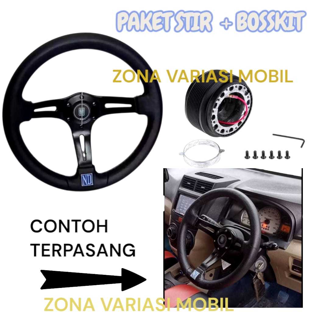 Jual PROMO Setir Steer Stir Mobil Celong Nardi ND universal Full Hitam ...