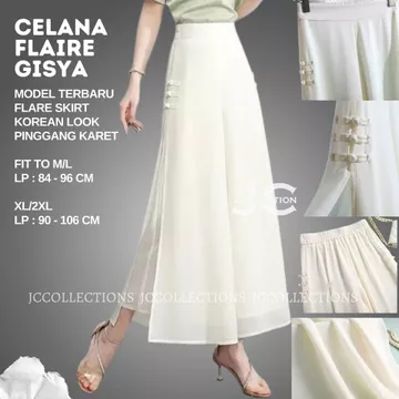 Celana Kulot Korea Style Wanita Dobel Layer Pita Celana Panjang Wanita Sifon Korean Style Vista
