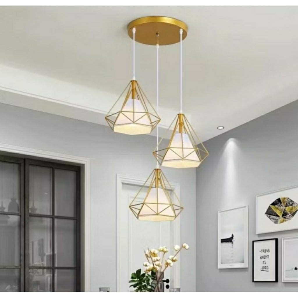 Jual Lampu Gantung Elegant 5 Lampu / Lampu Gantung Kaca / Lampu Hias