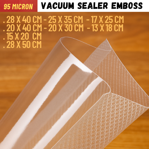 Jual 100 Lembar Vakum Sealer Embos Tekstur Dot Tebal 95 Mikron Kuat ...