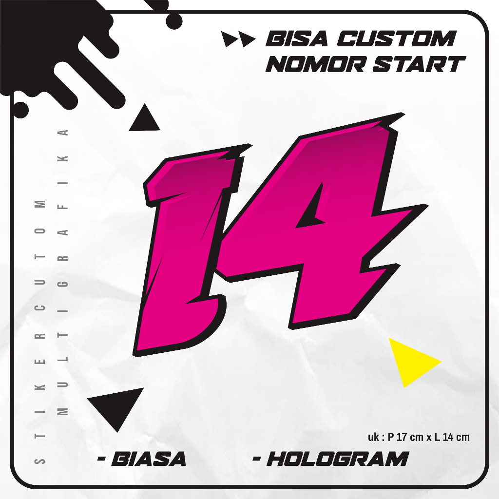 Jual Stiker Nomor Star Sticker Decal Racing start water proof anti air ...