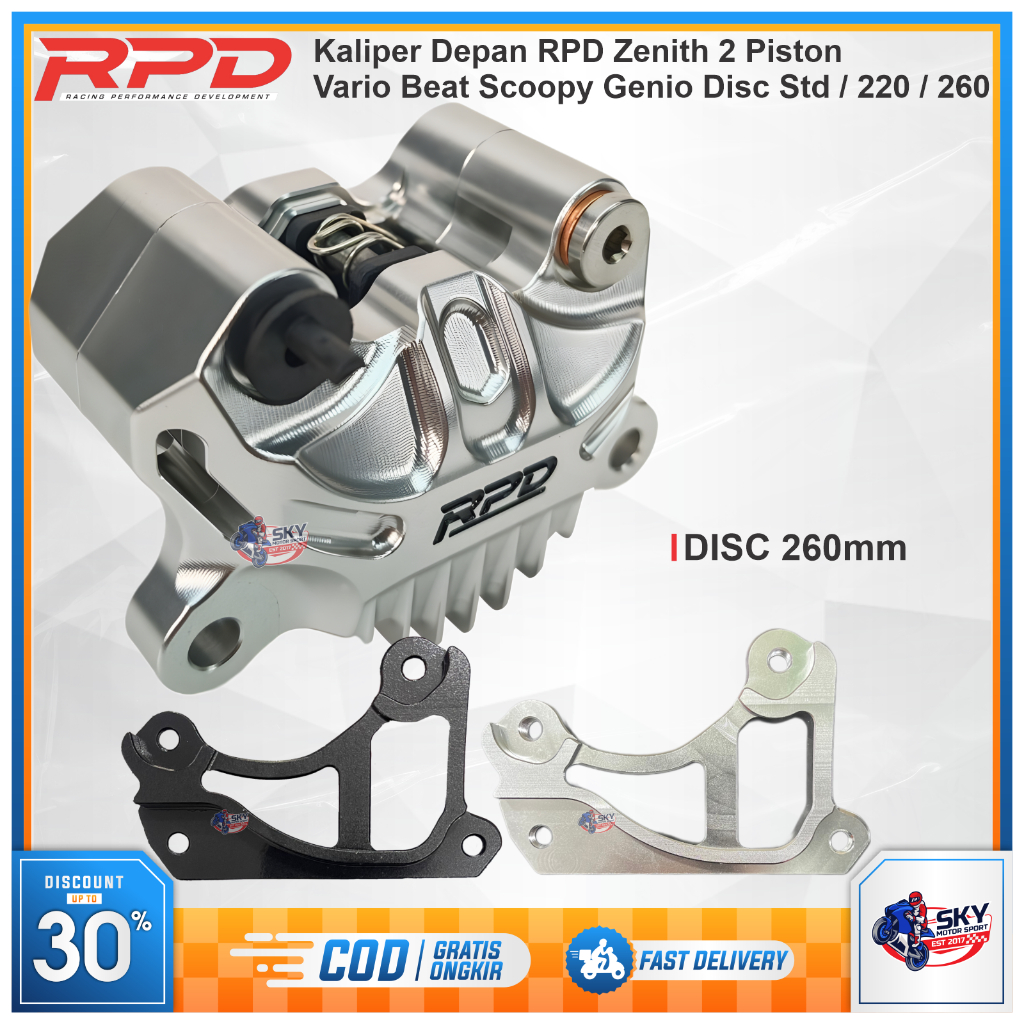 Jual Kaliper Depan RPD All Vario Beat Scoopy Genio Disc 190 / 220 / 260 ...