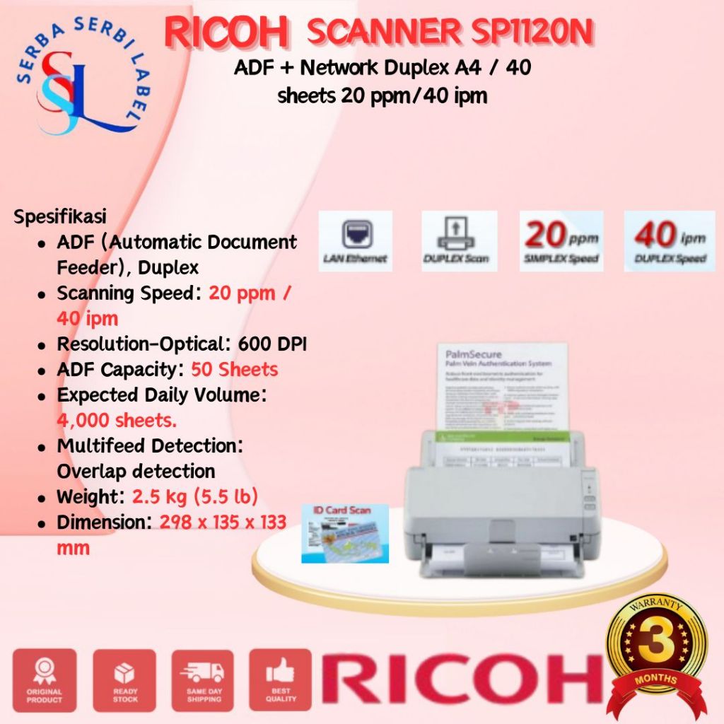 Jual Scanner RICOH SP-1120N | SP1120N | SP1120 Network - 20ppm | Shopee ...