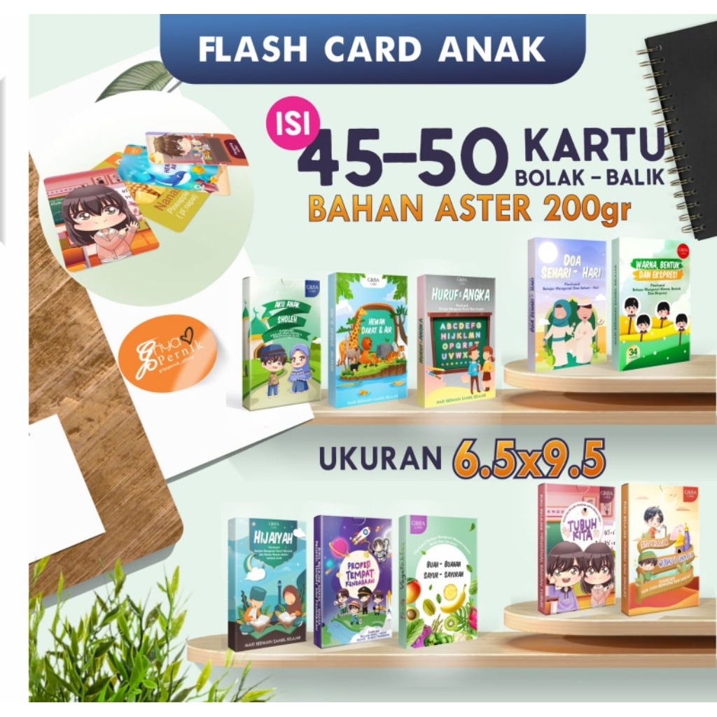 Jual FLASH CARD EDUKASI ANAK | ISI 47_50 KARTU | BAHAN ASTER 200 gr ...